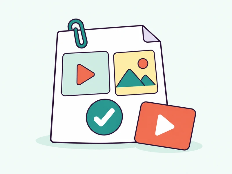 A campaign brief with creative assets, a paperclip, and an approval check.